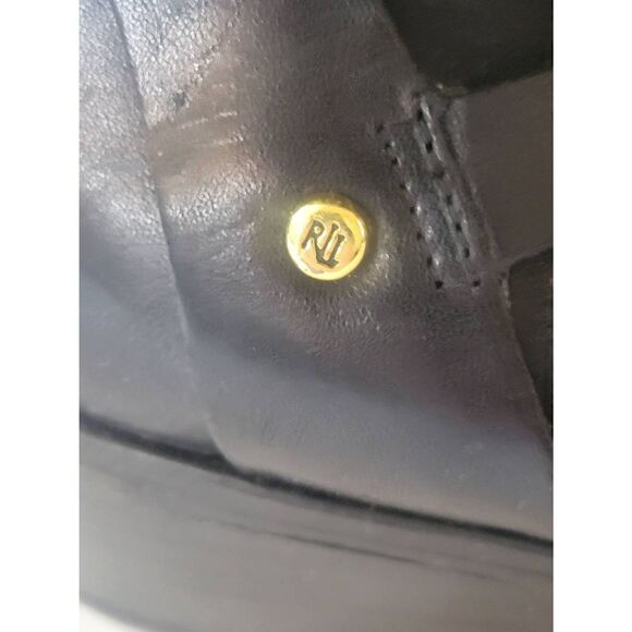 Lauren By Ralph Lauren Women's Black Leather Buckle Mid-Calf Boots Size 8.5 - Picture 4 of 6